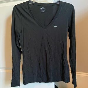 LaCoste size 38 (med) womens long sleeve black tshirt
